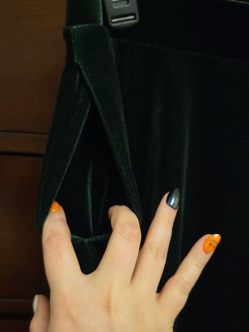 Modcloth Emerald Green Velvet Skater Skirt - Picture 4 of 4